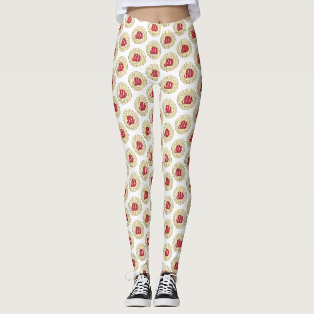 Red Cherry Danish Breakfast Pastry Food Pastries Leggings (Front)