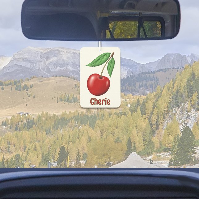 Red Cherry Design Personalised Car Air Freshener (Big Red Cherry Design Personalized Car or Home Air Freshener)