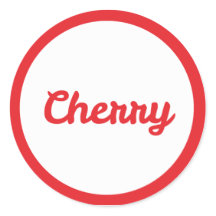 RED Cherry Flavour Round Sticker
