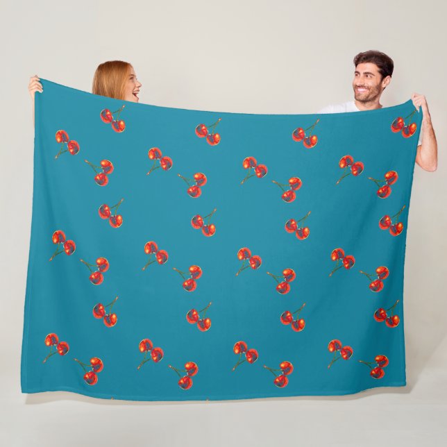 Red Cherry Fleece Blanket (In Situ)