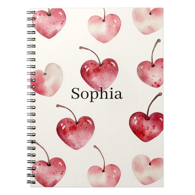 Red Cherry Hearts Notebook (Front)