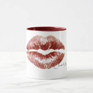 Red Cherry Lips Kiss Mug