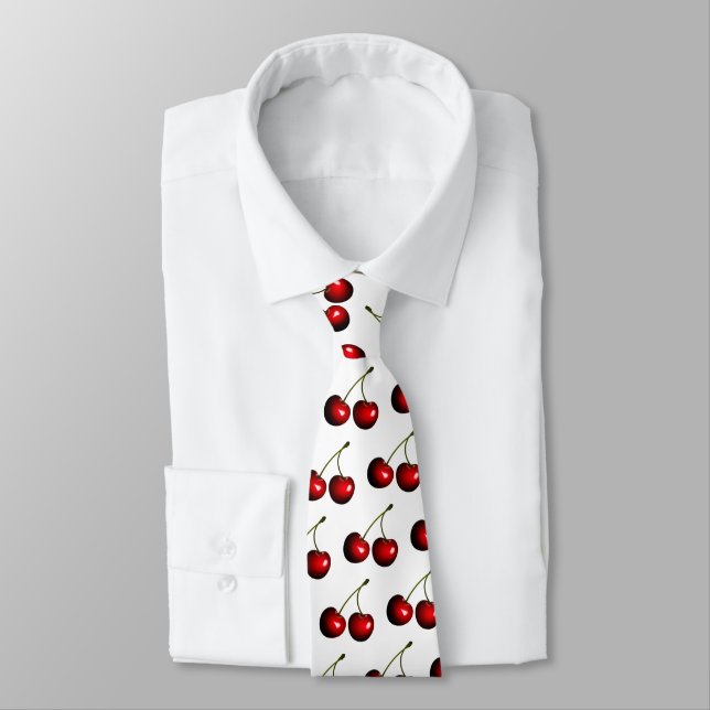 Red Cherry Neck Tie or Choose Colour (Tied)