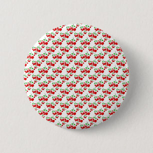Red cherry pattern accessories - cherries by LeahG 6 Cm Round Badge