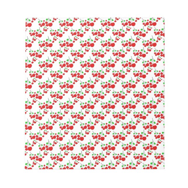 Red cherry pattern accessories - cherries by LeahG Notepad (Front)