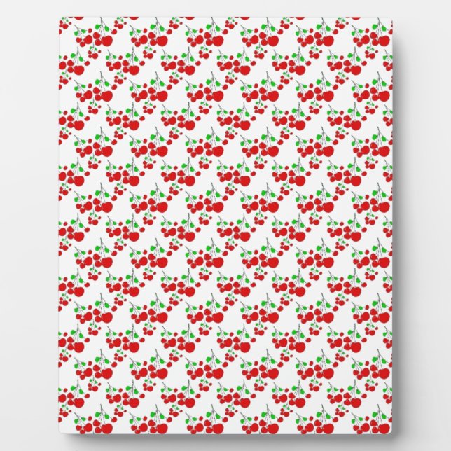 Red cherry pattern accessories - cherries by LeahG Plaque (Front)