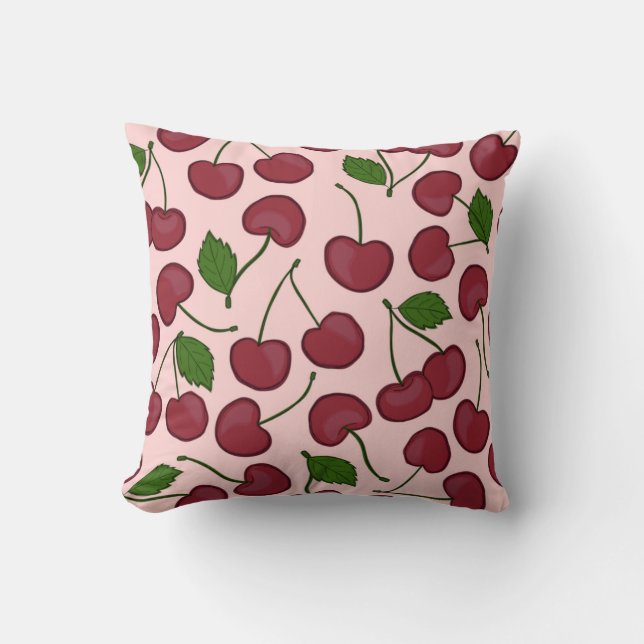 Red Cherry Pattern Cushion (Front)