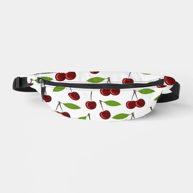 Red Cherry, Pattern Of Cherries, Leaves, Fruit Bum Bags (Front)