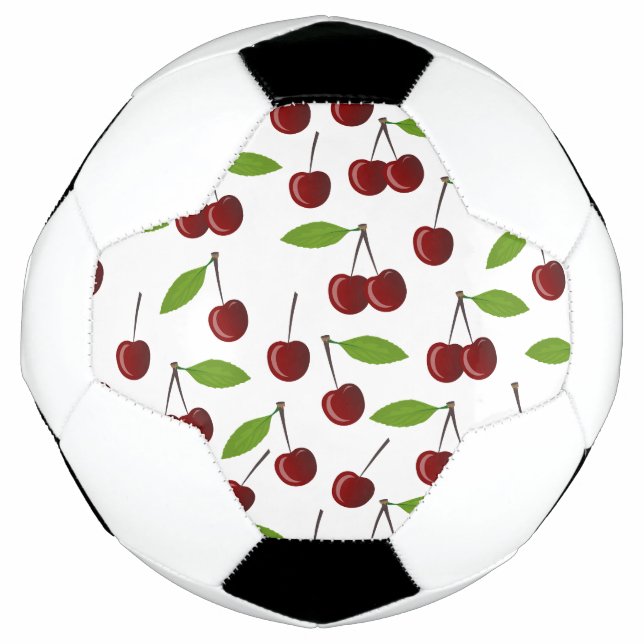 Red Cherry, Pattern Of Cherries, Leaves, Fruit Football (Front)