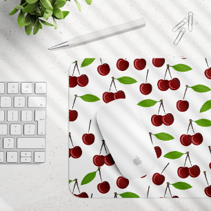 Red Cherry, Pattern Of Cherries, Leaves, Fruit Mouse Mat