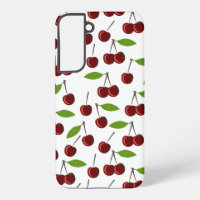 Red Cherry, Pattern Of Cherries, Leaves, Fruit