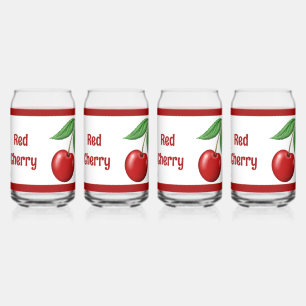 Red Cherry Personalised Can Glass