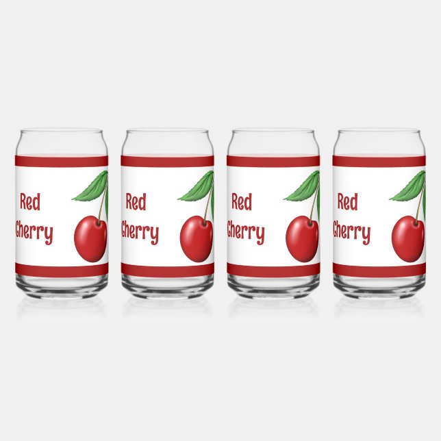 Red Cherry Personalised Can Glass (Left)