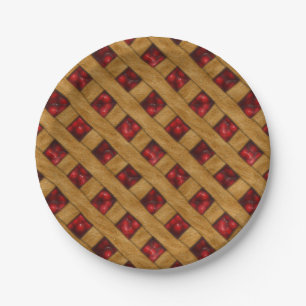Red Cherry Pie Pattern for Bakers Paper Plate