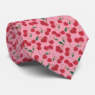 red cherry pink background tie