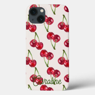 red cherry retro vintage sweety girly personalised iPhone 13 case