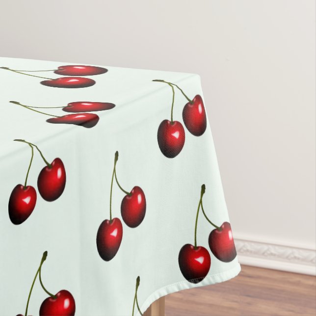 Red Cherry Tablecloth - Choose Colour (In Situ)