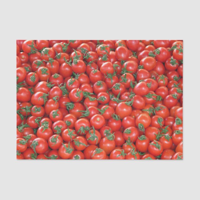 Red Cherry Tomatoes Pattern Tissue Paper (Front)