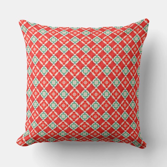 Red Cherry Top View Petals  Cushion (Front)