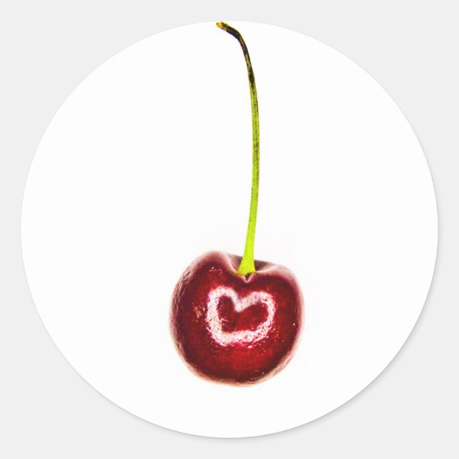 Red Cherry with White Heart Stickers (Front)