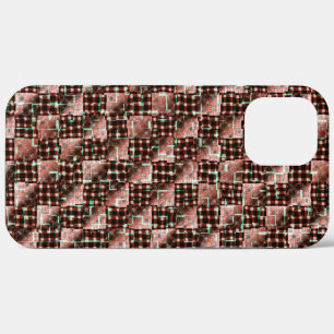 Red chess squares subjected to destructive mosaic iPhone 12 pro max case