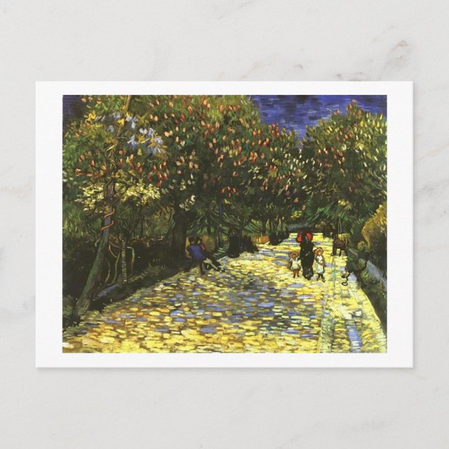 Red Chestnuts in Arles Park, Van Gogh Fine Art Postcard (Front)