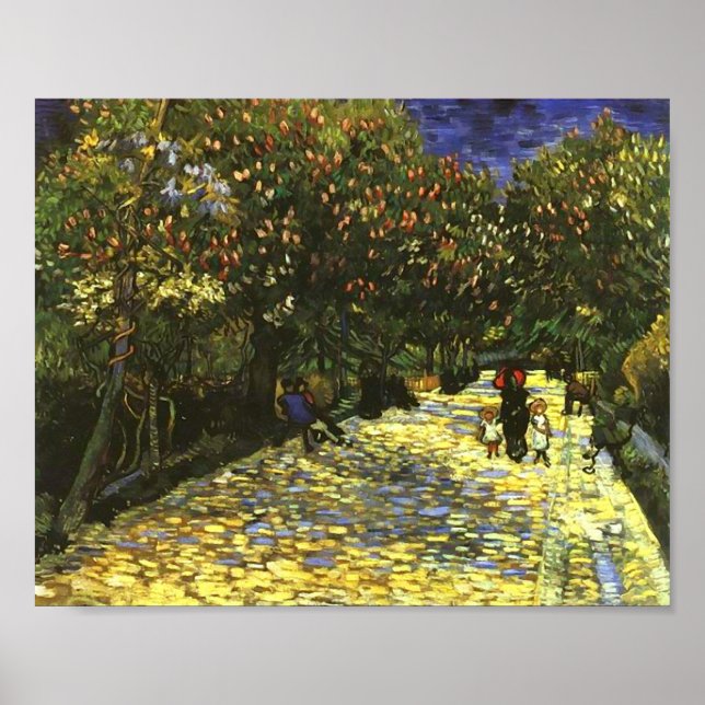 Red Chestnuts in Arles Park, Van Gogh Fine Art Poster (Front)