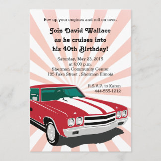 Red Chevelle Party Invitation
