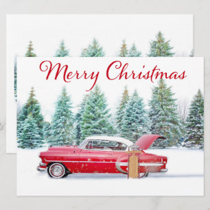 Red Chevrolet Christmas   Holiday Card