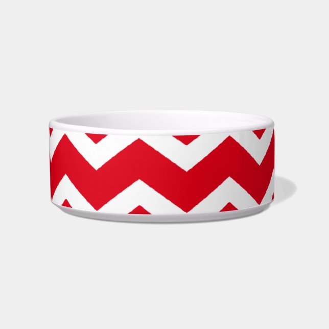 Red Chevron Pattern Bowl (Front)