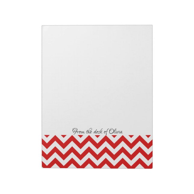 Red Chevron Personalised Notepad (Rotated)