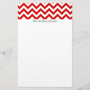 Red Chevron Personalised Stationery