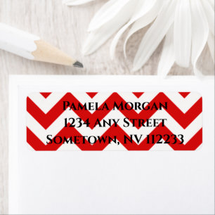Red Chevron Return Address Label