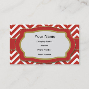 Red Chevron Stripes Business Card