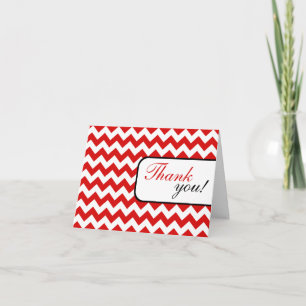 Red Chevron Thank You Card