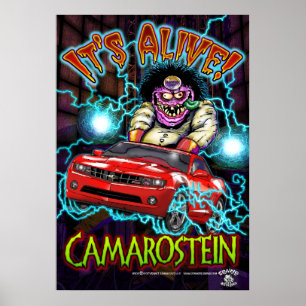 Red Chevy Camaro RS Poster