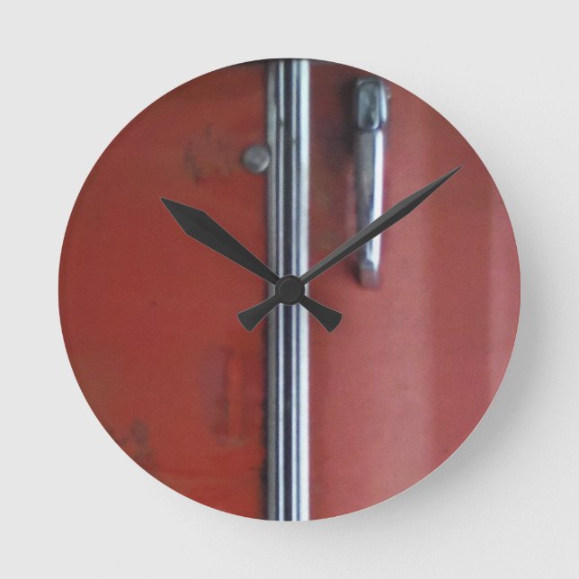 Red Chevy silver trim Round Clock (Front)