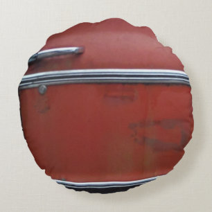 Red Chevy silver trim Round Cushion