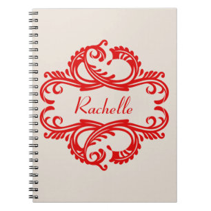 Red Chic Damask Notebook
