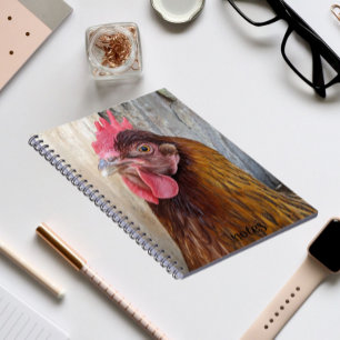 Red Chicken Hen Photo Notebook