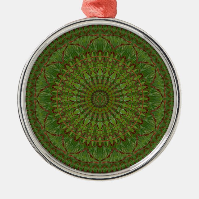 Red Chile Christmas Mandala Ornament (Front)