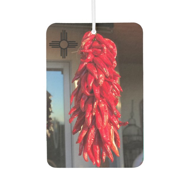 Red Chile Ristra Biscochito New Mexico Zia Car Air Freshener (Front)