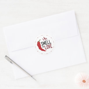 Red Chile Smell the Love Classic Round Sticker