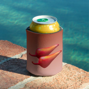 Red Chili Pepper can cooler 2 sided
