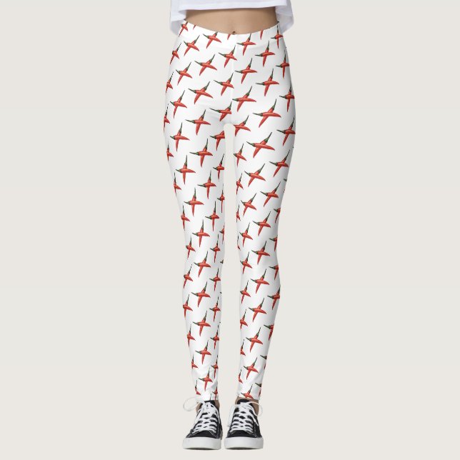 Red chili Peppers Vector Custom Leggings (Front)