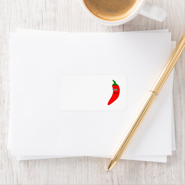 Red Chilli Pepper Address Label (Insitu)