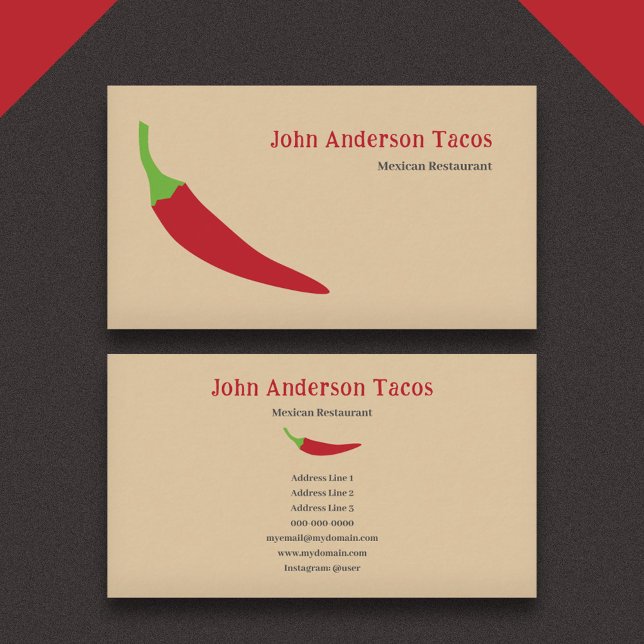 Red Chilli Pepper Business Card (Red Chili Pepper Business Card)