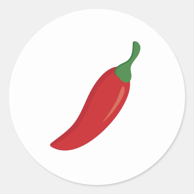 Red Chilli Pepper Classic Round Sticker (Front)