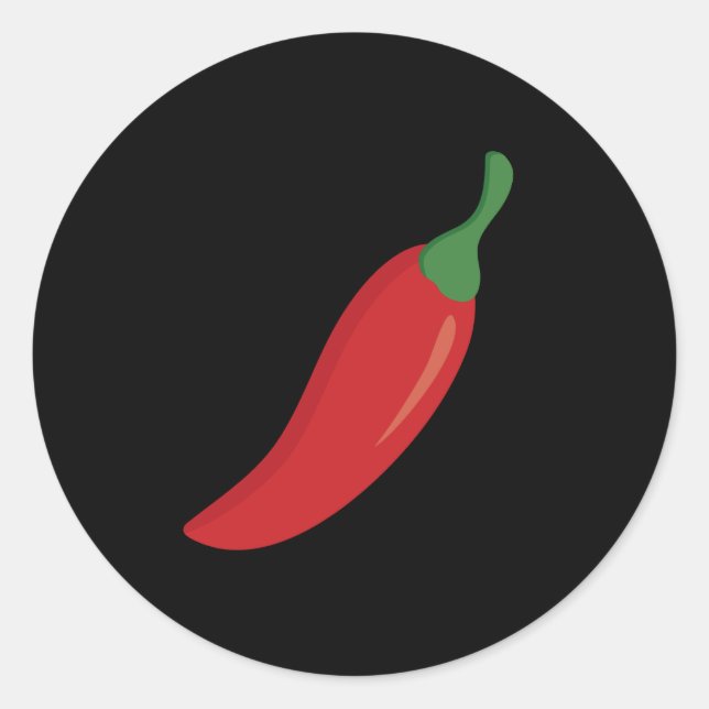 Red Chilli Pepper Classic Round Sticker (Front)