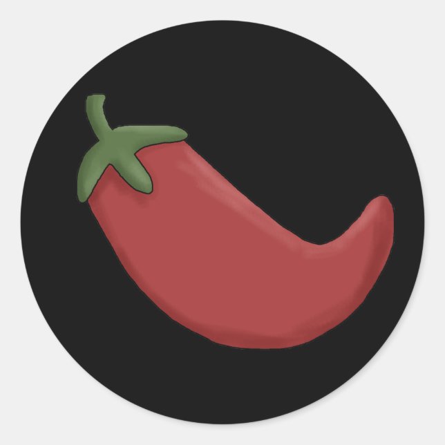 Red Chilli Pepper Classic Round Sticker (Front)